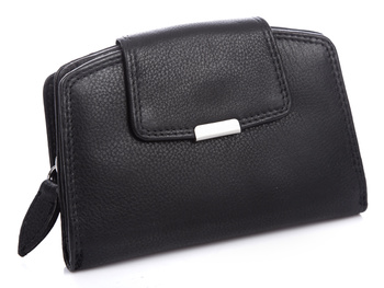 Money Maker Damen Leder Portemonnaie schwarz RFID