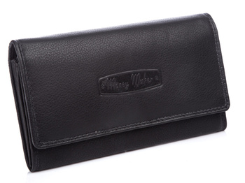 Black leather capacious women's wallet Money Maker