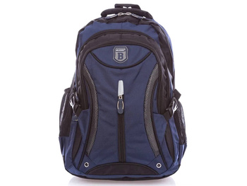 Bag Street Large and roomy school backpack navy blue