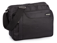 Czarna materiałowa torba męska na ramię pozioma średnia Beltimore