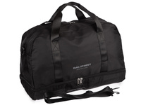 Czarna lekka torba na siłownię / bagaż podręczny z osobną kieszenią pod spodem 50x30x25 cm