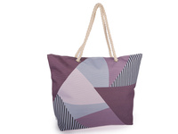 Torba na plażę z uchwytami do ręki z grubego sznurka fioletowa Bellugio