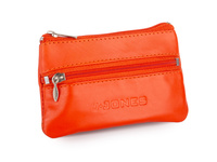 Etui na klucze J Jones pomarańczowe skórzane zapinane na zamek