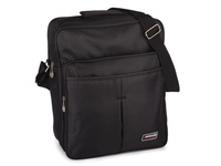 Czarna, duża pionowa torba męska robocza na ramię A4