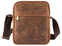 Brązowa saszetka męska na ramię skórzana ze skóry naturalnej