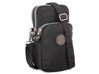 Pionowa mała torebka materiałowa na ramię czarna Bag Street