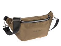 Oliwkowa saszetka damska typu nerka z paskiem na ramię Jennifer Jones