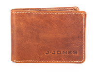 J Jones Mały brązowy portfel męski RFID