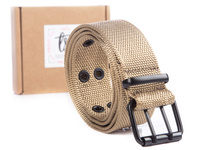 Podwójny pasek męski do spodni beżowy SERGEJ ARNOLD