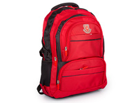 Czerwony duży 2-komorowy plecak z wytrzymałego materiału szkolny / sportowy