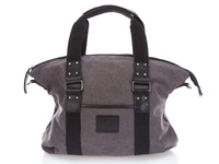 Szara torebka damska miejska canvas ze skórzanymi wstawkami J Jones