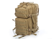 Wytrzymały plecak miejski i turystyczny w wojskowym stylu, beżowy