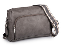 Szara miejska torebka damska Jennifer Jones z szerokim paskiem z wzorami