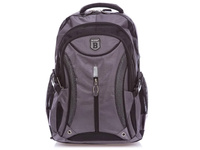 Bag Street Duży szary plecak szkolny z 3 komorami