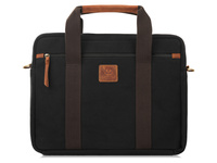 Materiałowo-skórzana torba męska do pracy z miejscem na laptopa Paolo Peruzzi