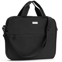 Dwukomorowa czarna torba na laptopa 15.6" Zagatto