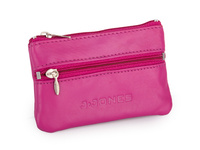 Etui na klucze J Jones różowe skórzane zapinane na zamek