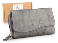 Szary portfel damski skórzany duży Money Maker RFID