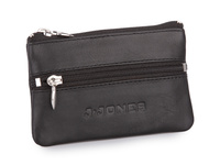 Etui na klucze J Jones czarne skórzane zapinane na zamek