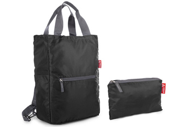 Amber Armory Czarna składana torba-plecak na zakupy